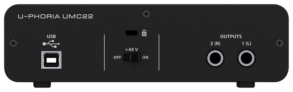 Interfaz de audio Behringer UPhoria UMC22 - panel posterior