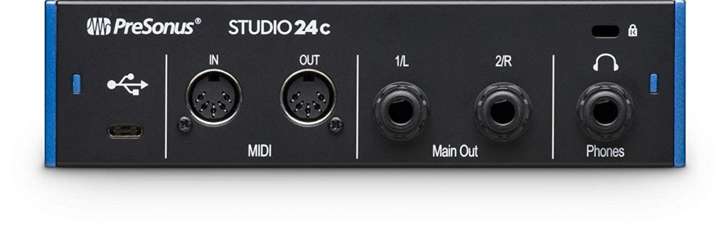 tarjeta de audio externa Presonus Studio 24c - panel posterior